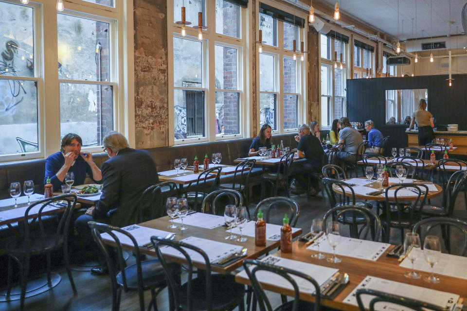 Diners are seen in a dining room of popular Melbourne restaurant in October 2020. Source: AAP