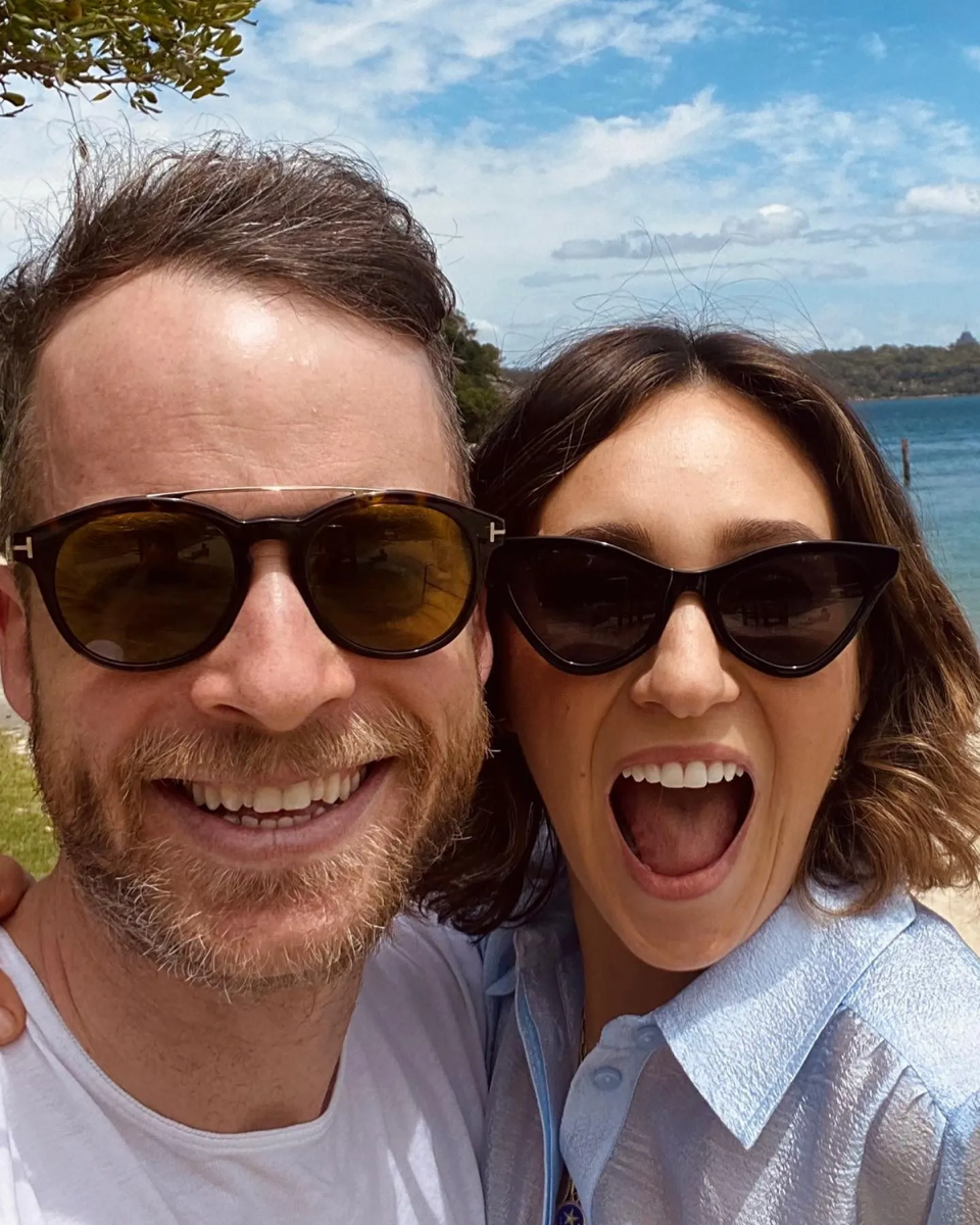 Hamish Blake and Zoë Foster Blake wearing sunglasses.