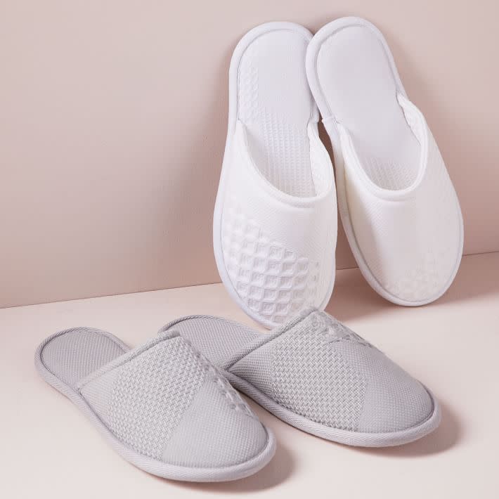 12) Geo Waffle Organic Cotton Slippers