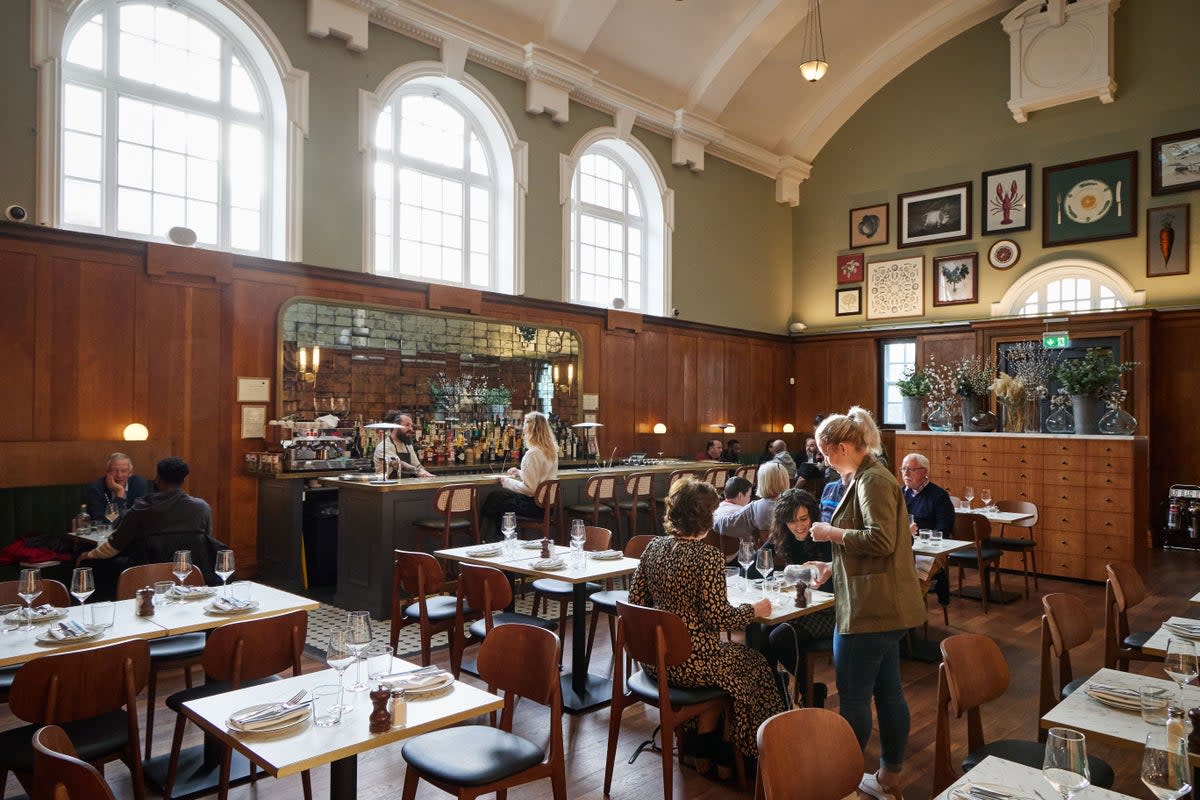 Handsomely restored: the beautiful room is one of glistening marble, and fluted columns  (Matt Writtle)