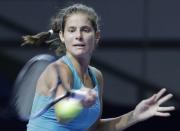 Tennis - Kremlin Cup - Women's singles - Final - Moscow, Russia - October 21, 2017 Julia Goerges of Germany in action against Daria Kasatkina of Russia. REUTERS/Tatyana Makeyeva