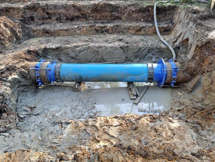 The Argus: Southern Water engineers worked through the night on the pipe