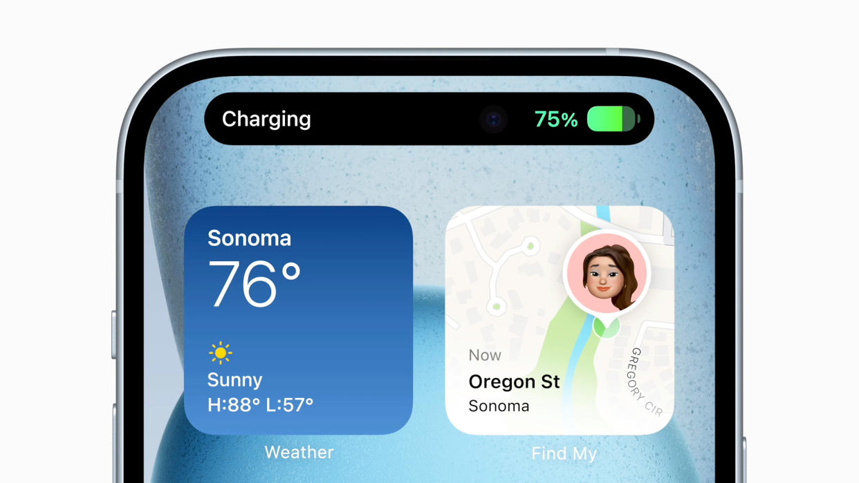 Apple hopes widgets and the Dynamic Island, can help cut down on user distraction while using its iPhones. (Image: Apple)