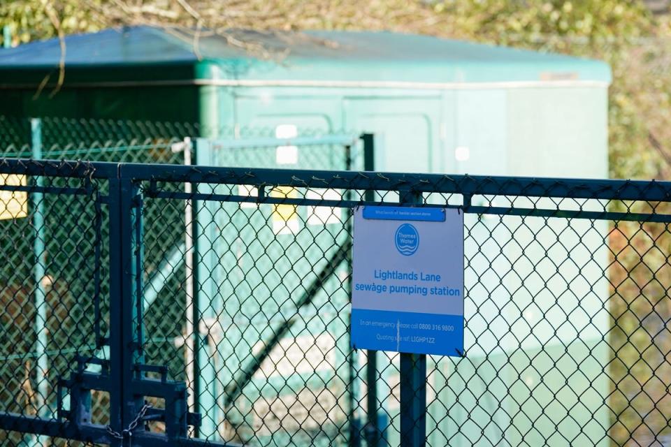 Thames Water signage at a pumping station (PA) (PA Wire)