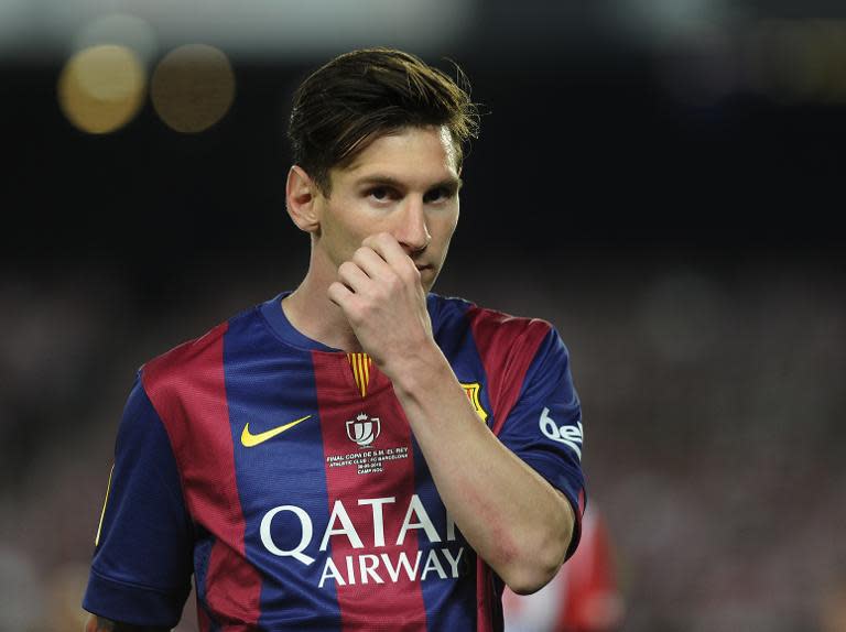 Barcelona's Lionel Messi during the Copa del Rey (King's Cup) final against Bilbao on May 30, 2015