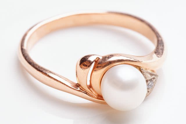 <p>Getty</p> Stock image of pearl ring