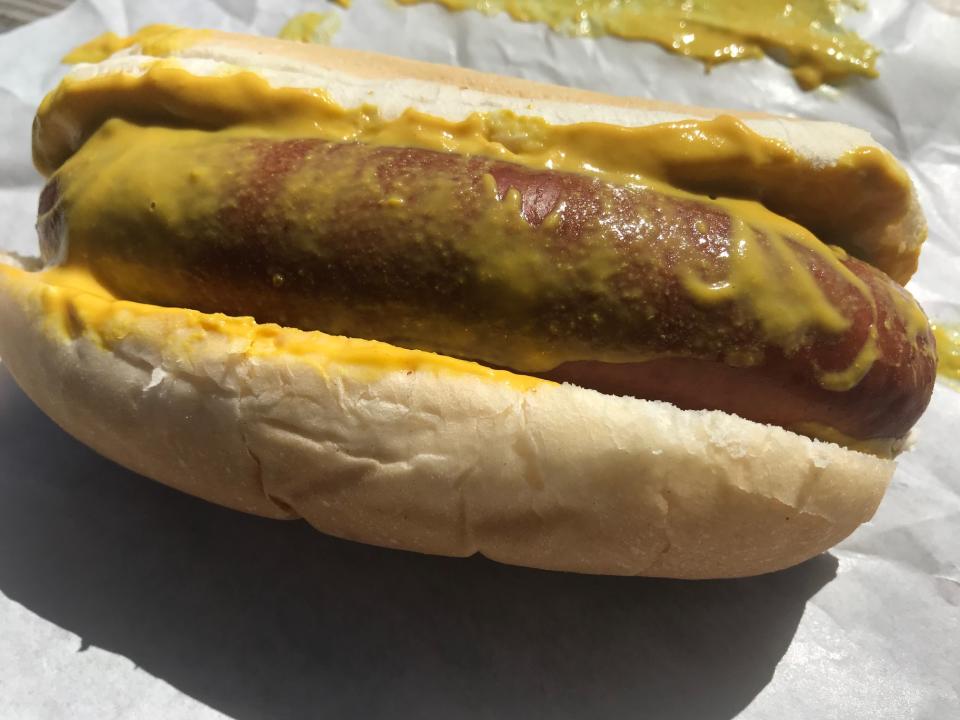 Friday's Polish sausage at Hey! Hot Dog. Image via John Ferak/Patch