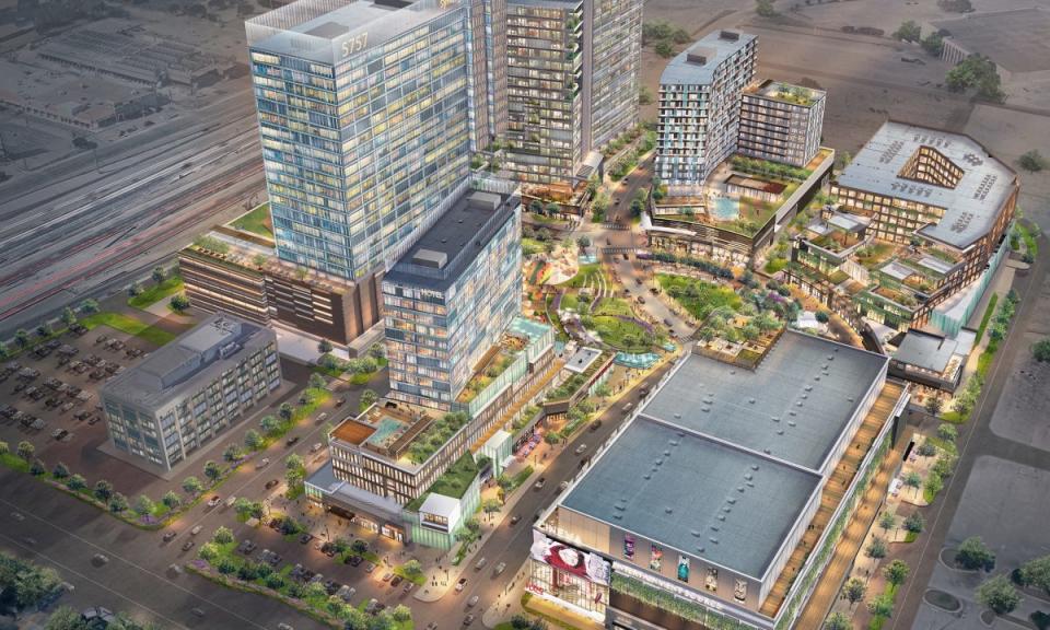 An overhead rendering of the future Park Heritage development in Dallas.