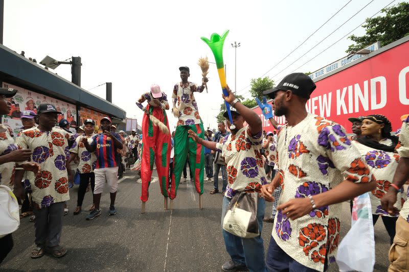 Nigerian ruling party's Tinubu holds final presidential election rally in Lagos