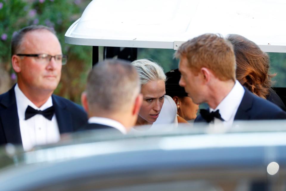 Fashion designer Misha Nonoo arrives for her wedding at Villa Aurelia, Rome (REUTERS)