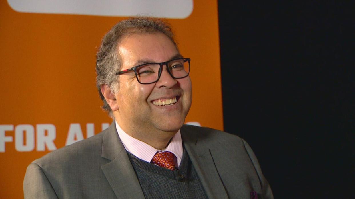 Former Calgary mayor Naheed Nenshi, the presumed front-runner in the race for the leadership of the Alberta NDP, is facing questions about a five-year-old letter his opponents say signals he is anti-union. (CBC News - image credit)