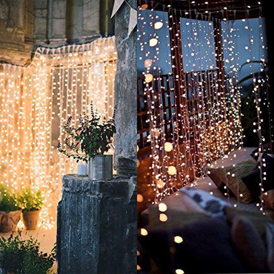 9) 300 LED Window Curtain String Lights