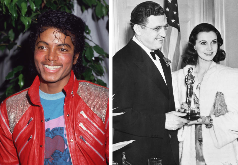 Michael Jackson and Selznick with his Oscar