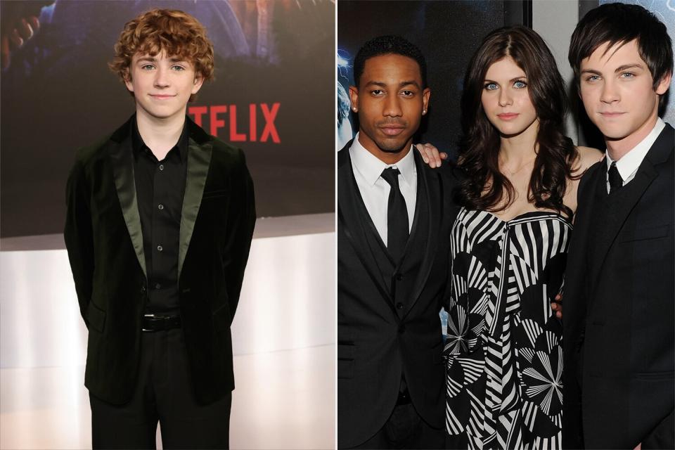 Walker Scobell, Logan Lerman, Alexandra Daddario and Brandon T. Jackson