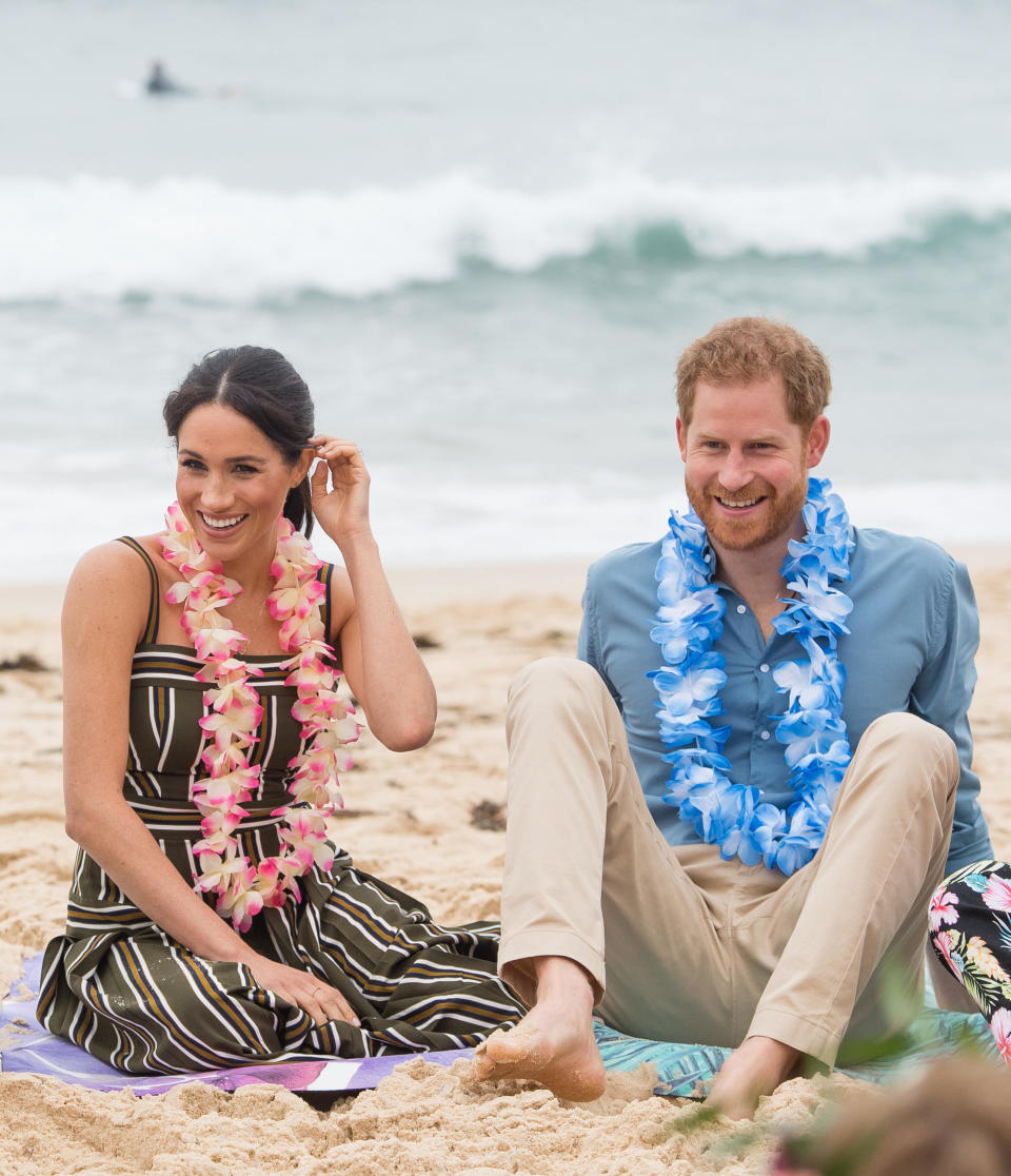 Prince Harry, Duke of Sussex and Meghan, Duchess of Sussex visit Bondi Beach on October 19, 2018 in Sydney, Australia.  / Credit: Samir Hussein/Samir Hussein/WireImage