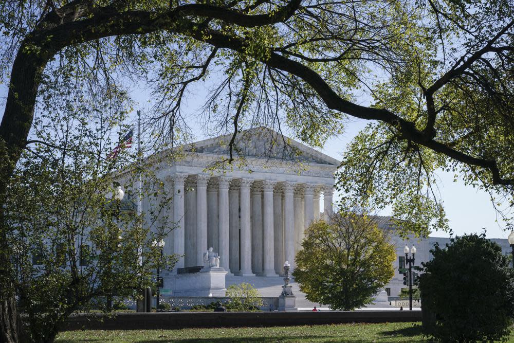 The Supreme Court is seen on Election Day, Tuesday, Nov. 3, 2020, in Washington. (AP Photo/J. Scott Applewhite)