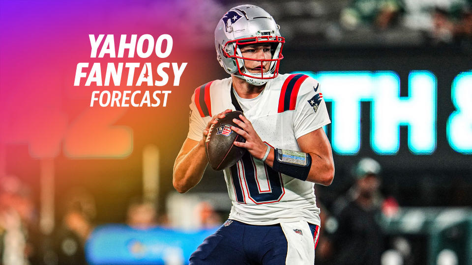 It's Thursday and 'Fantasy Film Room' is back with Nate Tice and Matt Harmon. The two look into the three biggest fantasy storylines of the week as Drake Maye is set to make his debut and Spencer Rattler is set to do the same for New Orleans. Tice resists his prospect profiles for both rookie QBs and how he thinks their games will translate to the NFL. The two also dive into what the Houston Texans' passing attack will look like without Nico Collins for at least the next four weeks. (Credit: Photo by Cooper Neill/Getty Images)  