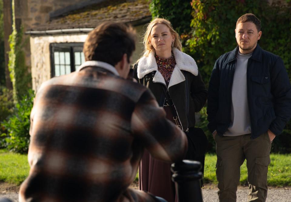 mack boyd, amy wyatt and matty barton in emmerdale