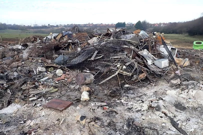 Lawrence Crossling's illegal waste site in Shotton Colliery, County Durham