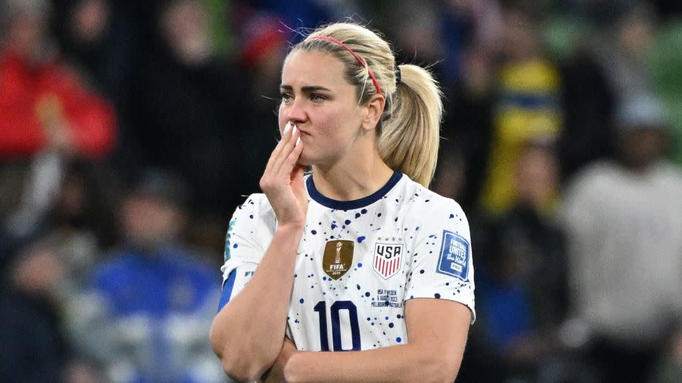 Lindsey Horan reacts after the match. - William West/AFP/Getty Images