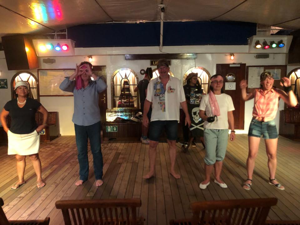 The ship hosted a pirate-themed night, Laura Kiniry, "I went on a tall sailing ship in the French Riviera for a week and felt transported to a bygone era."