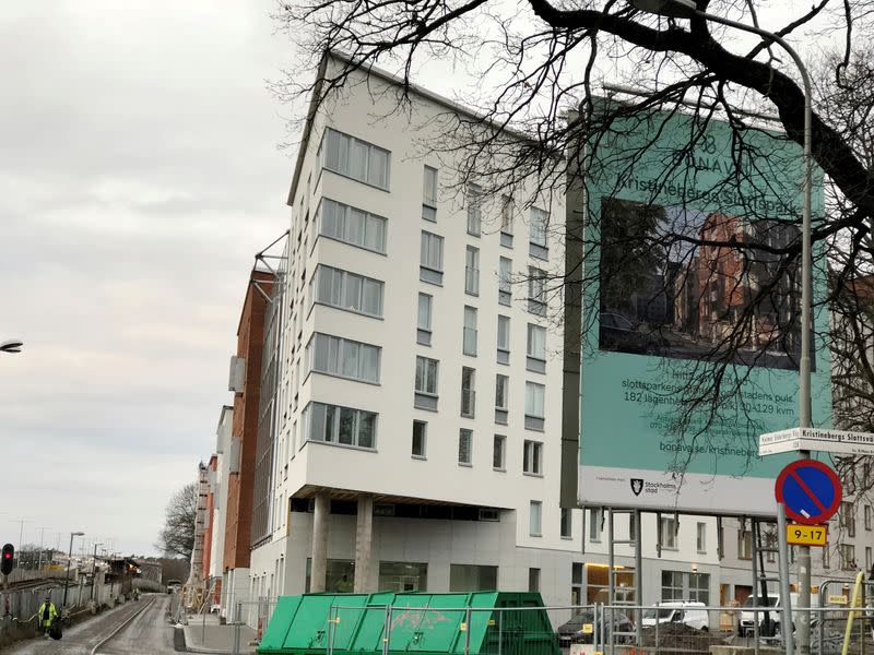 FILE PHOTO: A building under construction is seen in Stockholm