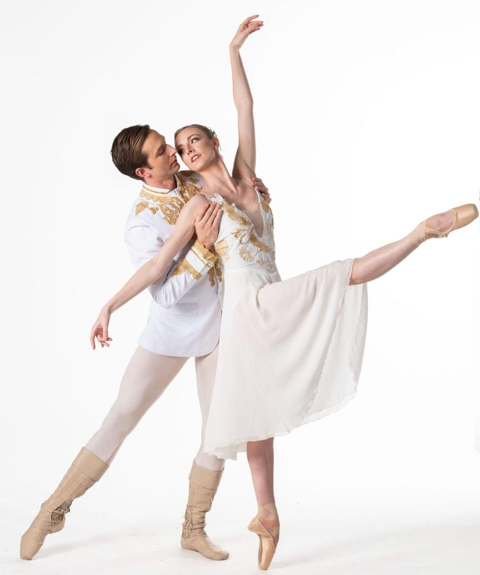 Ballet artists Hannah Carter and Lucius Kirst in "Cinderella" presented by the Pittsburgh Ballet.