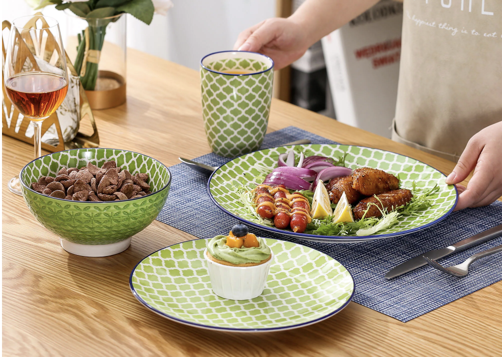 Make the holidays more colorful with a special set of dinnerware. (Photo: The Home Depot)