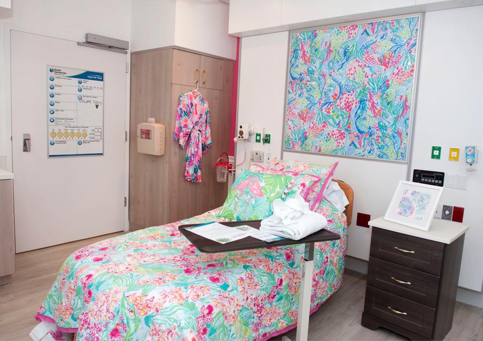 Good Samaritan Medical Center in West Palm Beach has Lilly Pulitzer birthing suites and a family waiting room.