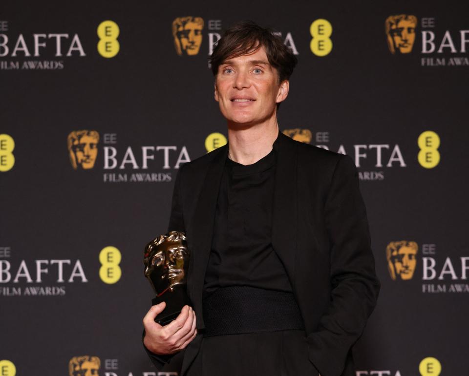 席尼墨菲以《奧本海默》奪BAFTA最佳男主角獎。路透社
