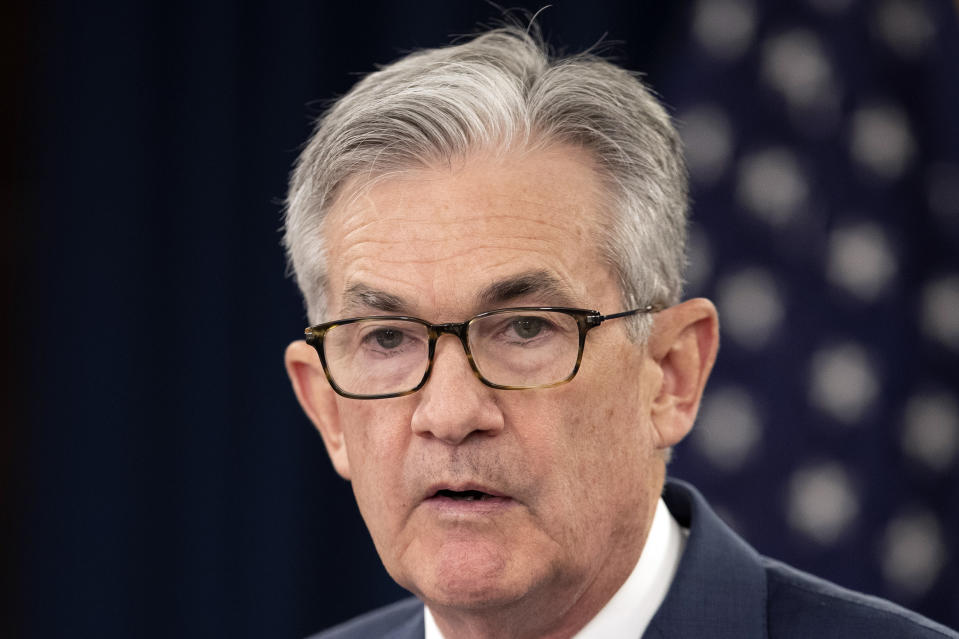 Federal Reserve Chairman Jerome Powell speaks during a news conference following a two-day Federal Open Market Committee meeting in Washington, Wednesday, July 31, 2019. (AP Photo/Manuel Balce Ceneta)