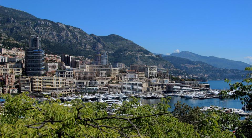 This May 13, 2013 photo shows a view of Monaco, which is set on a narrow strip of land bordered by France on three sides and the Mediterranean on the other. Monaco can be reached via three scenic roads, the Basse Corniche, Moyenne Corniche or Grande Corniche. (AP Photo/Michelle Locke)