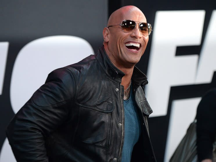 Dwayne Johnson was all smiles at the 