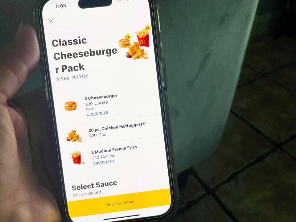 McDonalds app cheese burger pack