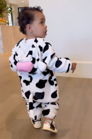 <p>Khloe Kardashian/Instagram</p> Tatum Thompson sported a cute baby cow costume at the party