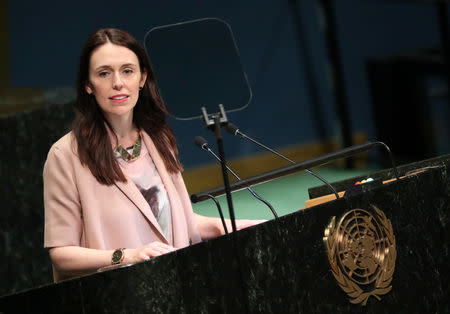 New Zealand Prime Minister Jacinda Ardern speaks at the Nelson Mandela Peace Summit during the 73rd United Nations General Assembly in New York, U.S., September 24, 2018. REUTERS/Carlo Allegri