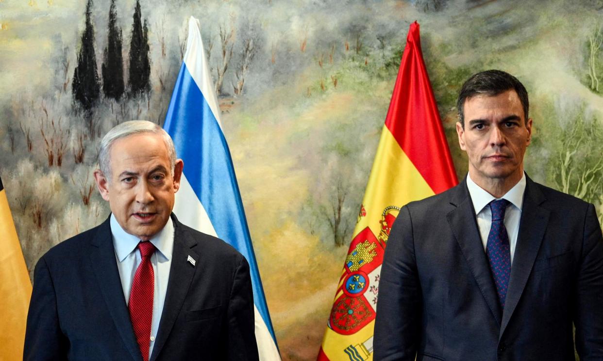 <span>Israeli-Spanish relations have grown even frostier since Benjamin Netanyahu and Pedro Sánchez met in Jerusalem last year.</span><span>Photograph: Borja Puig de la Bellacasa/La Moncloa/AFP/Getty Images</span>