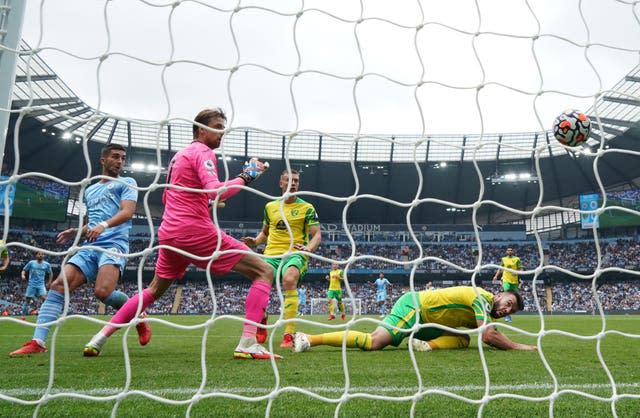 Norwich goalkeeper Tim Krul scored an own goal