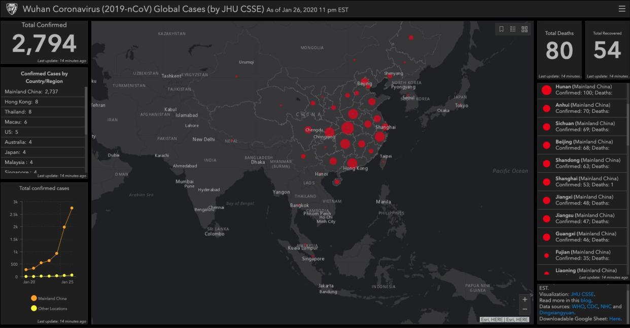 Coronavirus map