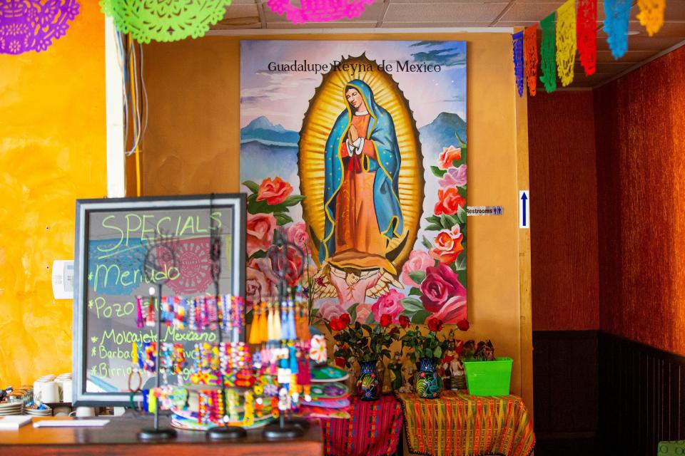 Decor inside the restaurant Monday, March 14, 2022, at Manjares de Mexico in Roseland.