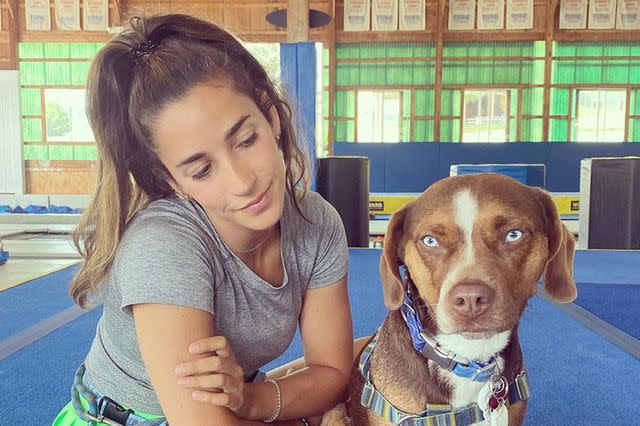 <p>Aly Raisman/Instagram</p> Raisman and Mylo.