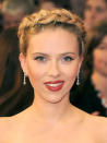 <div class="caption-credit"> Photo by: Getty Images</div><div class="caption-title">Scarlett Johansson</div>Johansson's "halo braid" is the romantic look of the season. For your own angelic style, divide hair into three sections, and beginning with the middle one, French braid. Continue clockwise around the hairline until you make your way to the top. "If it's a little messy and loose, that's okay," says Palacios. "Once you end the braid, tuck and pin loose ends." <br> <br> <b>More from REDBOOK:</b> <br> <ul> <li> <a rel="nofollow noopener" href="http://www.redbookmag.com/beauty-fashion/tips-advice/winter-accessories?link=rel&dom=yah_life&src=syn&con=blog_redbook&mag=rbk" target="_blank" data-ylk="slk:100 Cute, Affordable Winter Accessories;elm:context_link;itc:0;sec:content-canvas" class="link "><b>100 Cute, Affordable Winter Accessories</b></a> </li> <li> <a rel="nofollow noopener" href="http://www.redbookmag.com/beauty-fashion/tips-advice/celebrity-makeup-looks?link=rel&dom=yah_life&src=syn&con=blog_redbook&mag=rbk" target="_blank" data-ylk="slk:The 50 Most Iconic Beauty Looks of All Time;elm:context_link;itc:0;sec:content-canvas" class="link "><b>The 50 Most Iconic Beauty Looks of All Time</b></a> </li> </ul>