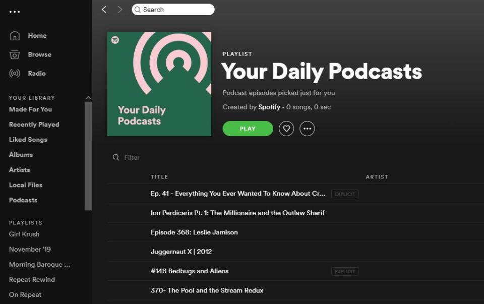 Spotify Your Daily Podcasts