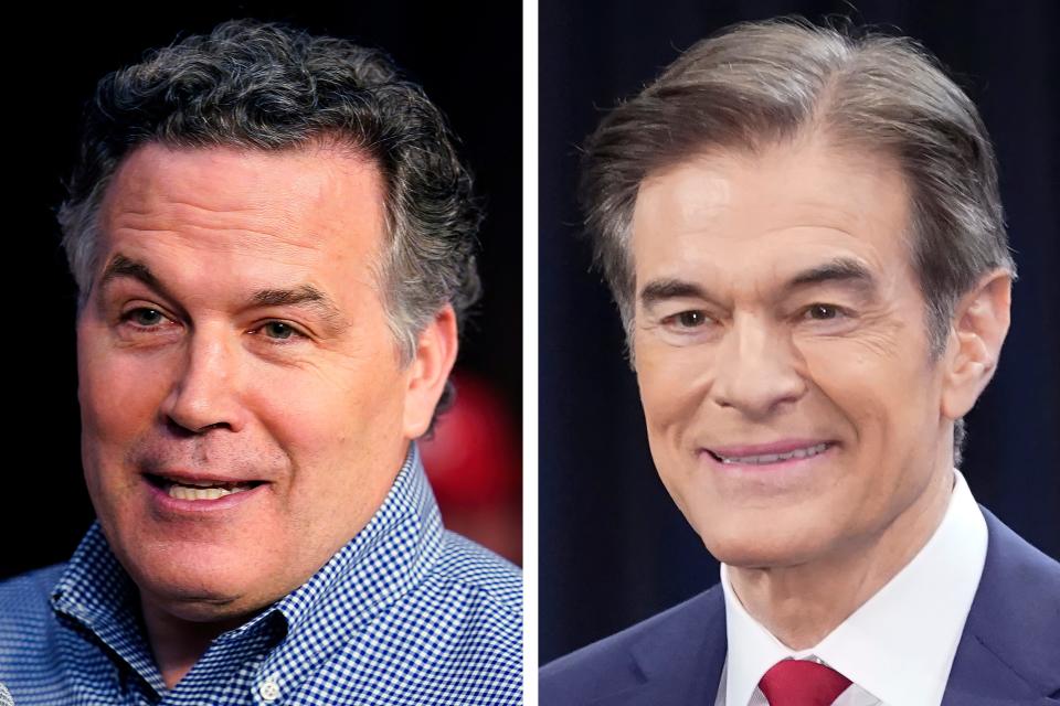 The race between Pennsylvania Republican Senate candidates David McCormick, left, and Mehmet Oz resulted in a recount.