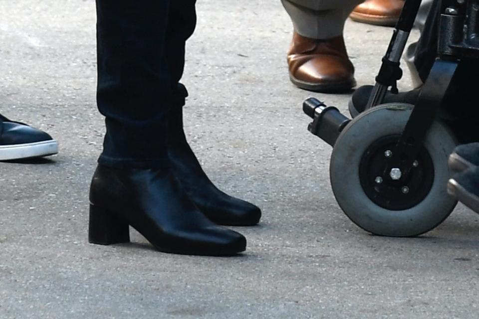 A closer look at Harris’ boots. - Credit: Mike Theiler - Pool via CNP / MEGA