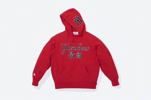 Supreme New York Yankees Kanji Hooded Sweatshirt Red