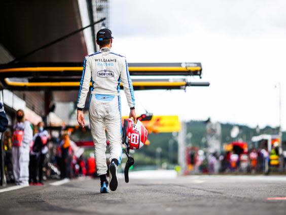 George Russell was lucky to escape injury after being caught up in Antonio Giovinazzi's accident (Getty)