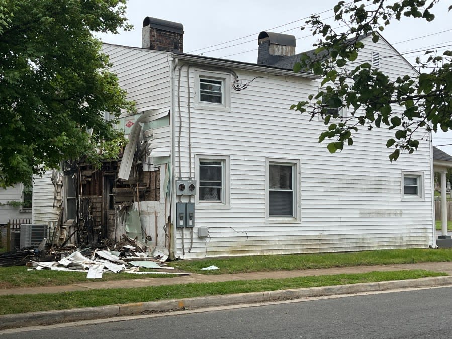 House damaged after a fire in the 1300 block of Bedford Avenue on April 20. (Emaryi Williams/ WFXR News)