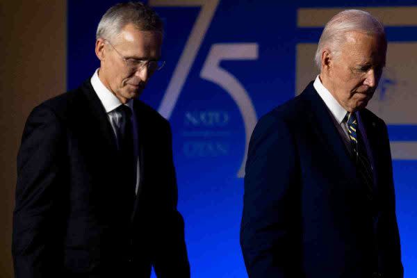 Joe Biden durante el aniversario de la OTAN