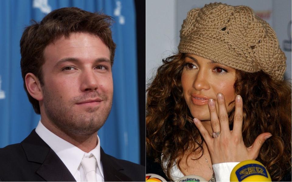 Anfang der 2000er brachen für Ben Affleck die "Bennifer"-Jahre an. Diesen Titel verpasste die Boulevardpresse ihm und Jennifer Lopez, dem damals neuen Traumpaar im Showbiz. Die beiden waren sogar verlobt. Womöglich scheiterte die Beziehung gerade an dem medialen Hype darum. (Bild: Kevin Winter/Carlos Alvarez/Getty Images)